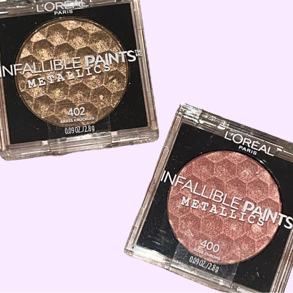 L’ORÉAL Paris Metallic infallible paint eyeshadows set! Brass knuckles and Rose
